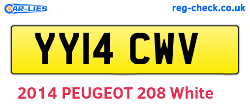 YY14CWV are the vehicle registration plates.