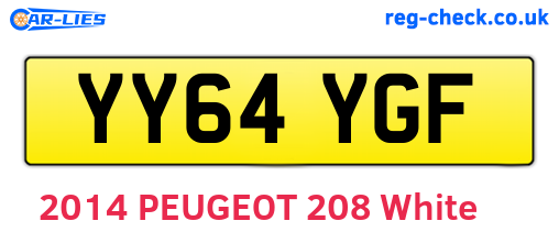 YY64YGF are the vehicle registration plates.
