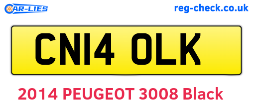 CN14OLK are the vehicle registration plates.
