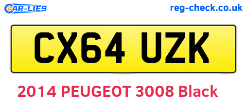 CX64UZK are the vehicle registration plates.