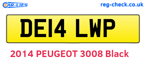 DE14LWP are the vehicle registration plates.