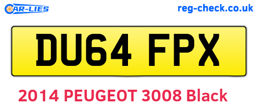 DU64FPX are the vehicle registration plates.