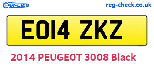 EO14ZKZ are the vehicle registration plates.