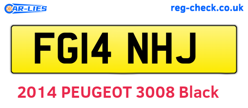 FG14NHJ are the vehicle registration plates.