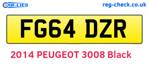 FG64DZR are the vehicle registration plates.