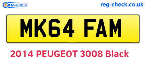 MK64FAM are the vehicle registration plates.