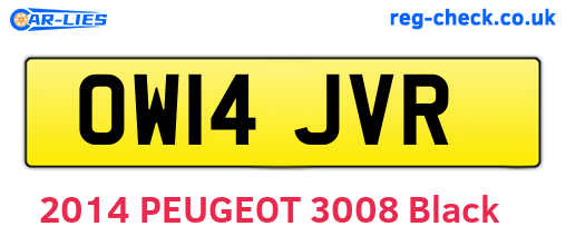 OW14JVR are the vehicle registration plates.