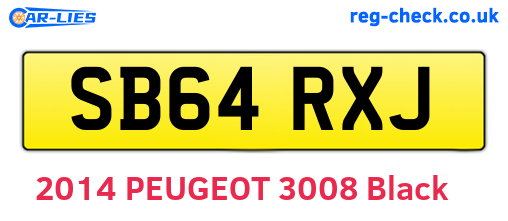 SB64RXJ are the vehicle registration plates.