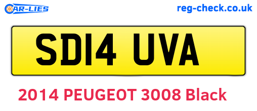 SD14UVA are the vehicle registration plates.