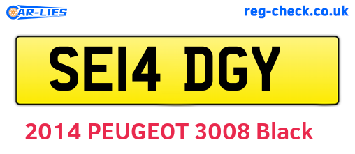 SE14DGY are the vehicle registration plates.