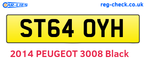 ST64OYH are the vehicle registration plates.