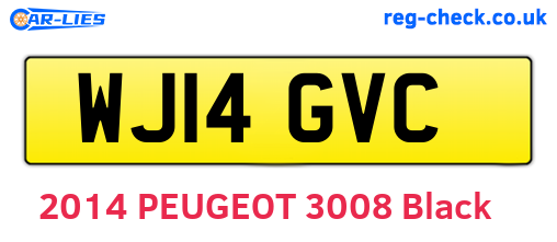WJ14GVC are the vehicle registration plates.