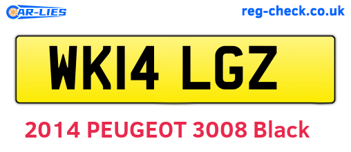 WK14LGZ are the vehicle registration plates.