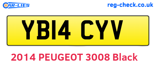 YB14CYV are the vehicle registration plates.