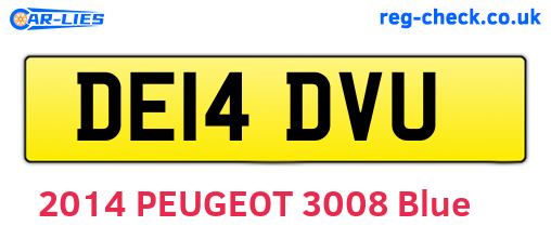 DE14DVU are the vehicle registration plates.