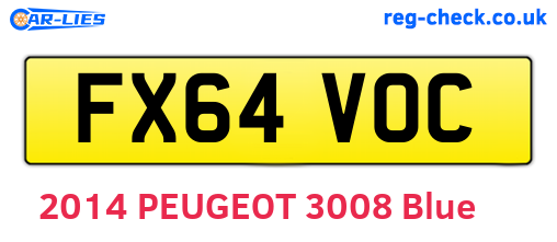 FX64VOC are the vehicle registration plates.