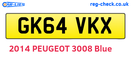 GK64VKX are the vehicle registration plates.
