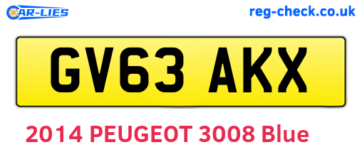 GV63AKX are the vehicle registration plates.