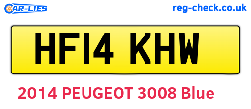 HF14KHW are the vehicle registration plates.