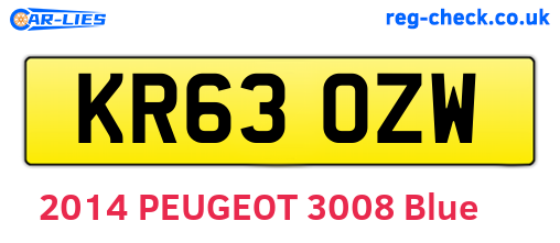 KR63OZW are the vehicle registration plates.