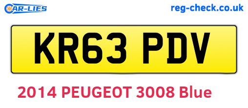 KR63PDV are the vehicle registration plates.