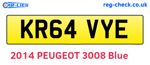 KR64VYE are the vehicle registration plates.