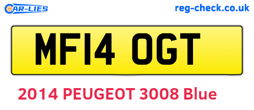 MF14OGT are the vehicle registration plates.