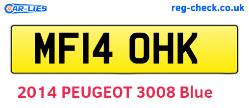 MF14OHK are the vehicle registration plates.