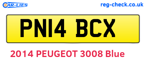 PN14BCX are the vehicle registration plates.