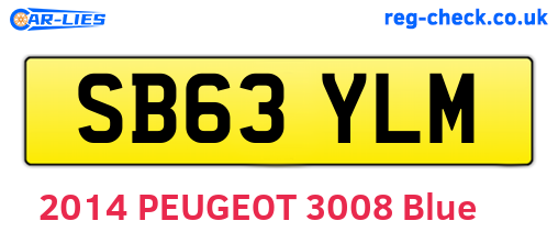 SB63YLM are the vehicle registration plates.