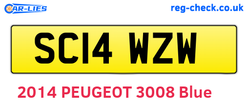 SC14WZW are the vehicle registration plates.