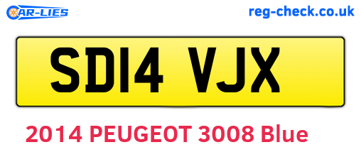 SD14VJX are the vehicle registration plates.