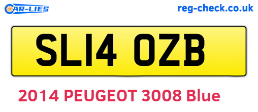 SL14OZB are the vehicle registration plates.