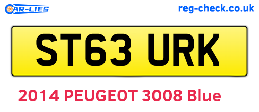 ST63URK are the vehicle registration plates.