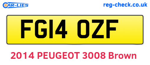 FG14OZF are the vehicle registration plates.