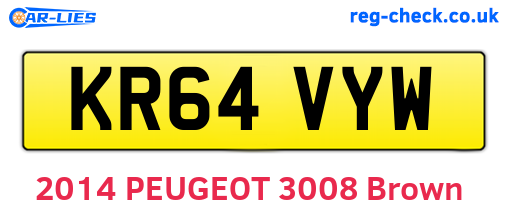 KR64VYW are the vehicle registration plates.