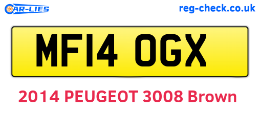 MF14OGX are the vehicle registration plates.