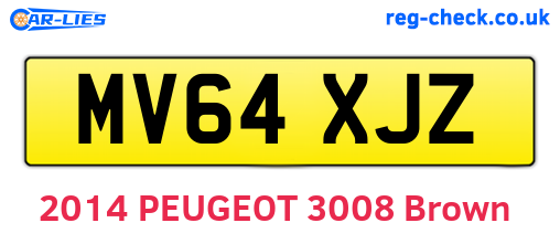 MV64XJZ are the vehicle registration plates.