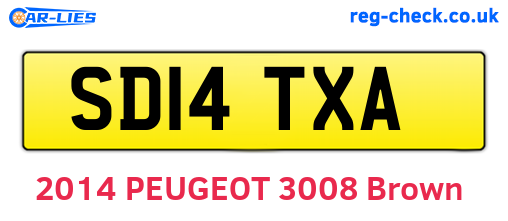 SD14TXA are the vehicle registration plates.