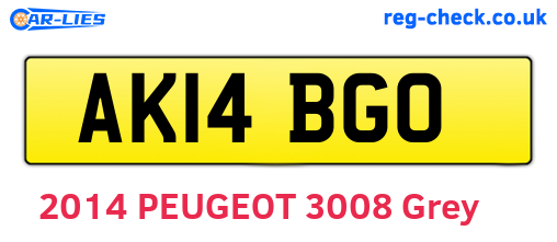 AK14BGO are the vehicle registration plates.