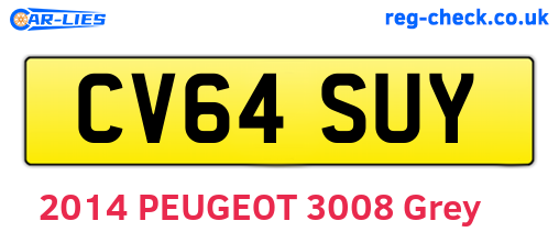 CV64SUY are the vehicle registration plates.