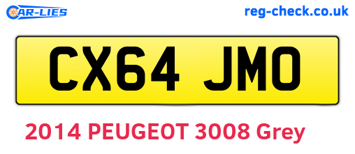 CX64JMO are the vehicle registration plates.