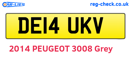 DE14UKV are the vehicle registration plates.