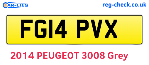 FG14PVX are the vehicle registration plates.