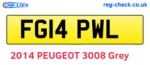 FG14PWL are the vehicle registration plates.