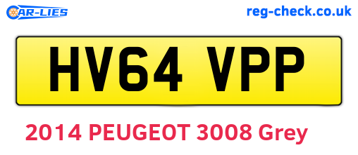 HV64VPP are the vehicle registration plates.