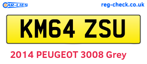 KM64ZSU are the vehicle registration plates.