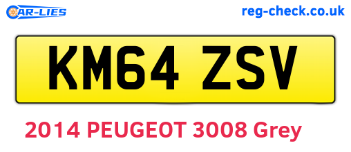 KM64ZSV are the vehicle registration plates.
