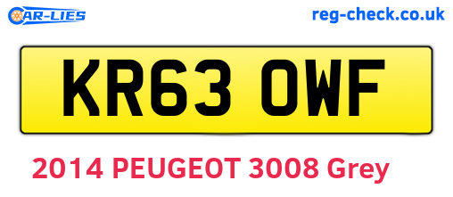 KR63OWF are the vehicle registration plates.
