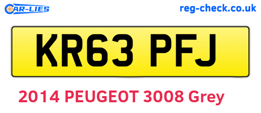 KR63PFJ are the vehicle registration plates.